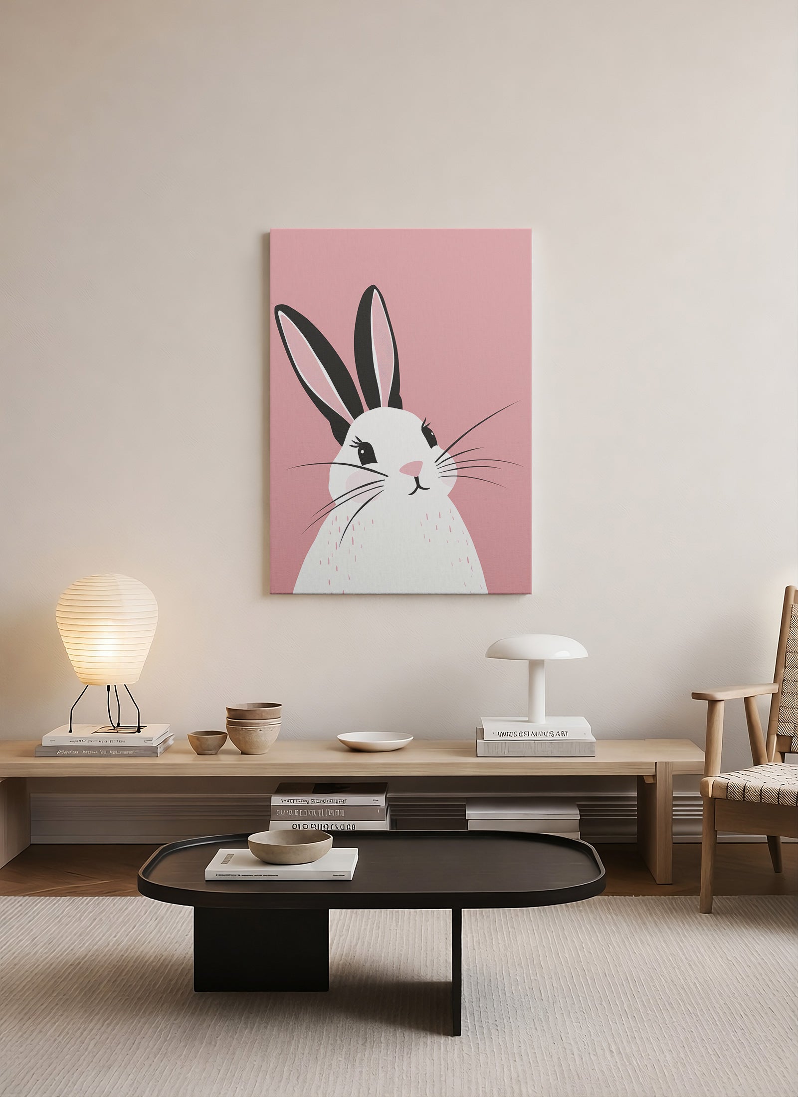 Minimal Tavşan Çocuk Odası Kanvas Tablo