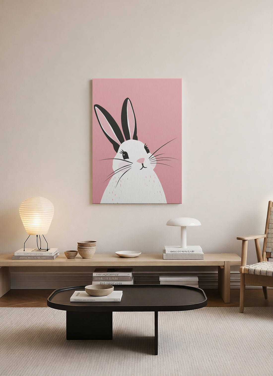 Minimal Tavşan Çocuk Odası Kanvas Tablo