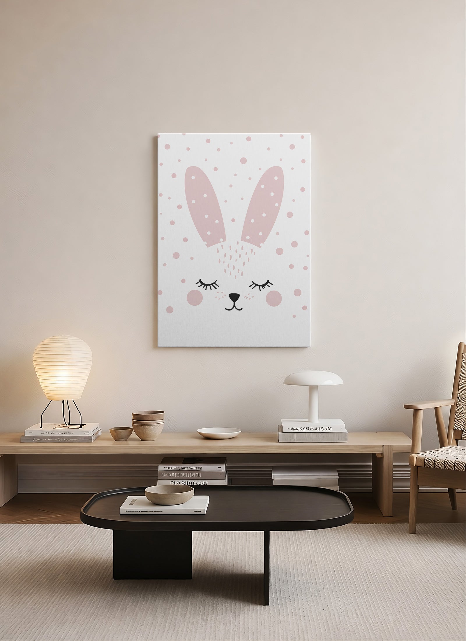 Minimal Tavşan Kanvas Tablo