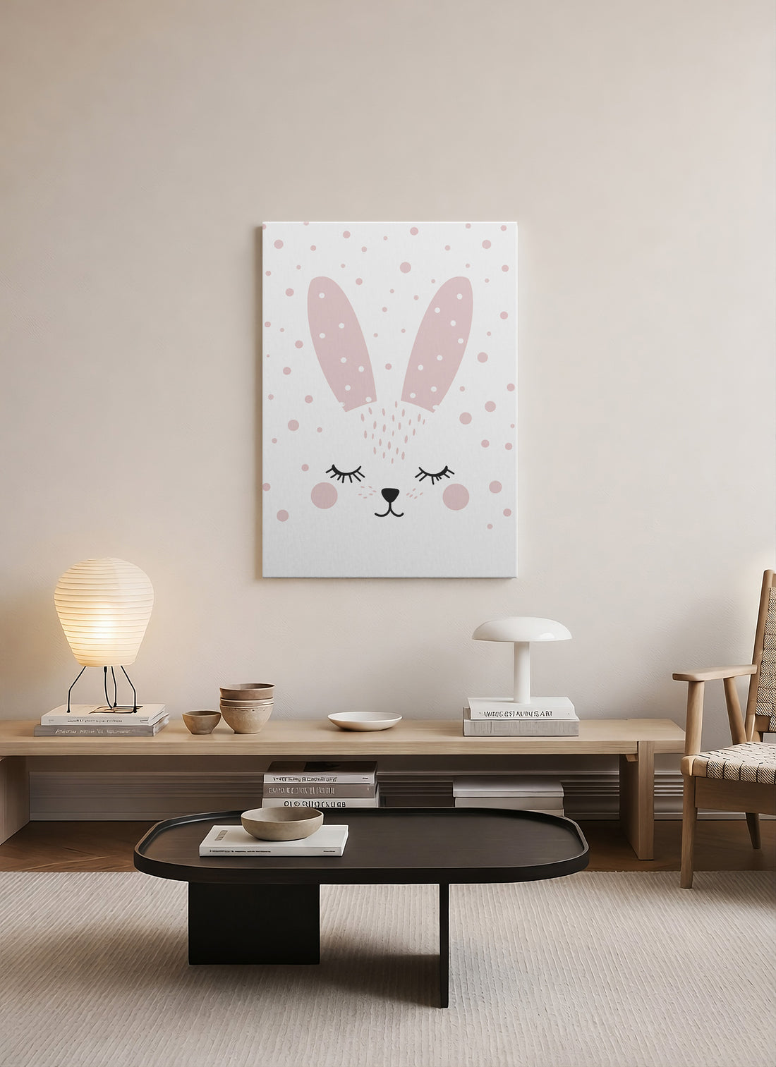 Minimal Tavşan Kanvas Tablo