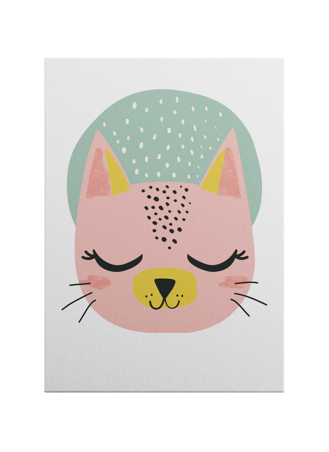 Minimal Kedi Çocuk Odası Kanvas Tablo