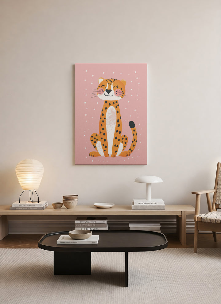 Minimalist Leopar Çocuk Odası Kanvas Tablo