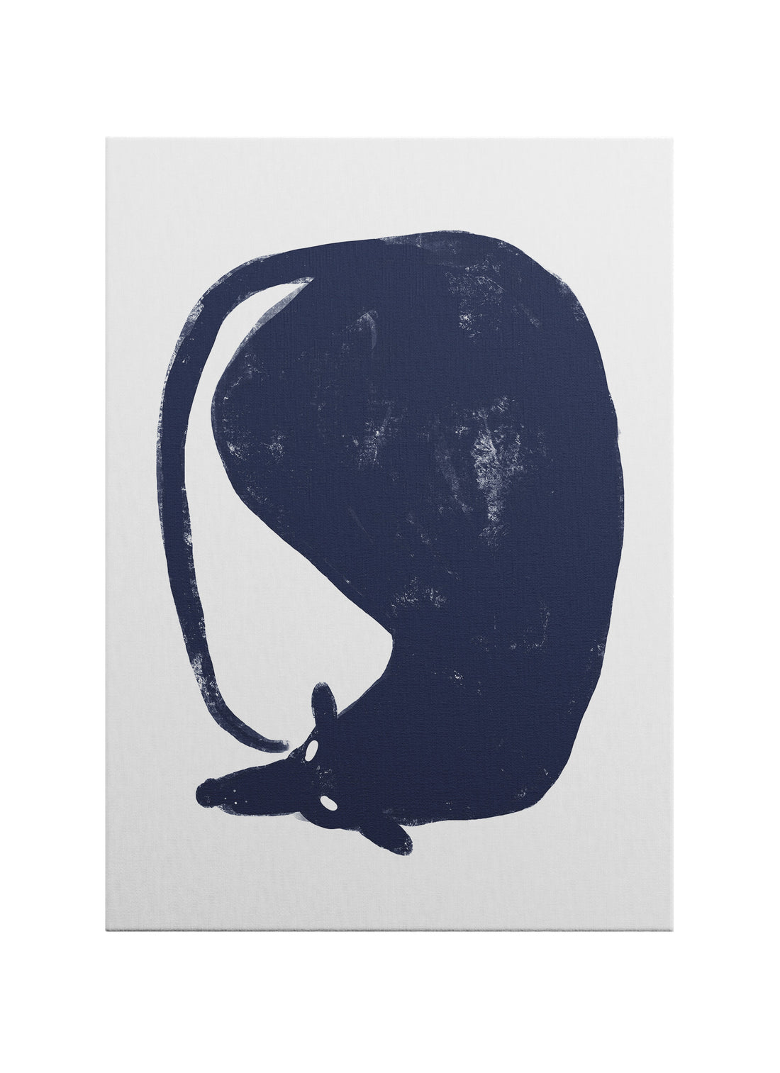 Minimalist Lacivert Fare Silüeti Kanvas Tablo