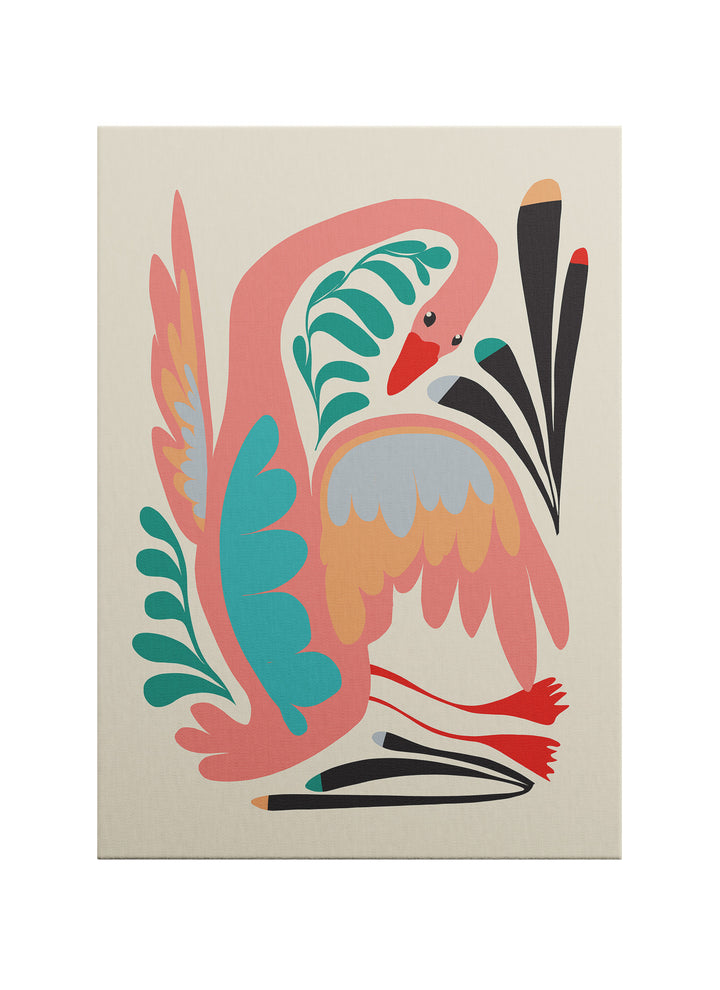 Modern Flamingo İllüstrasyon Kanvas Tablo