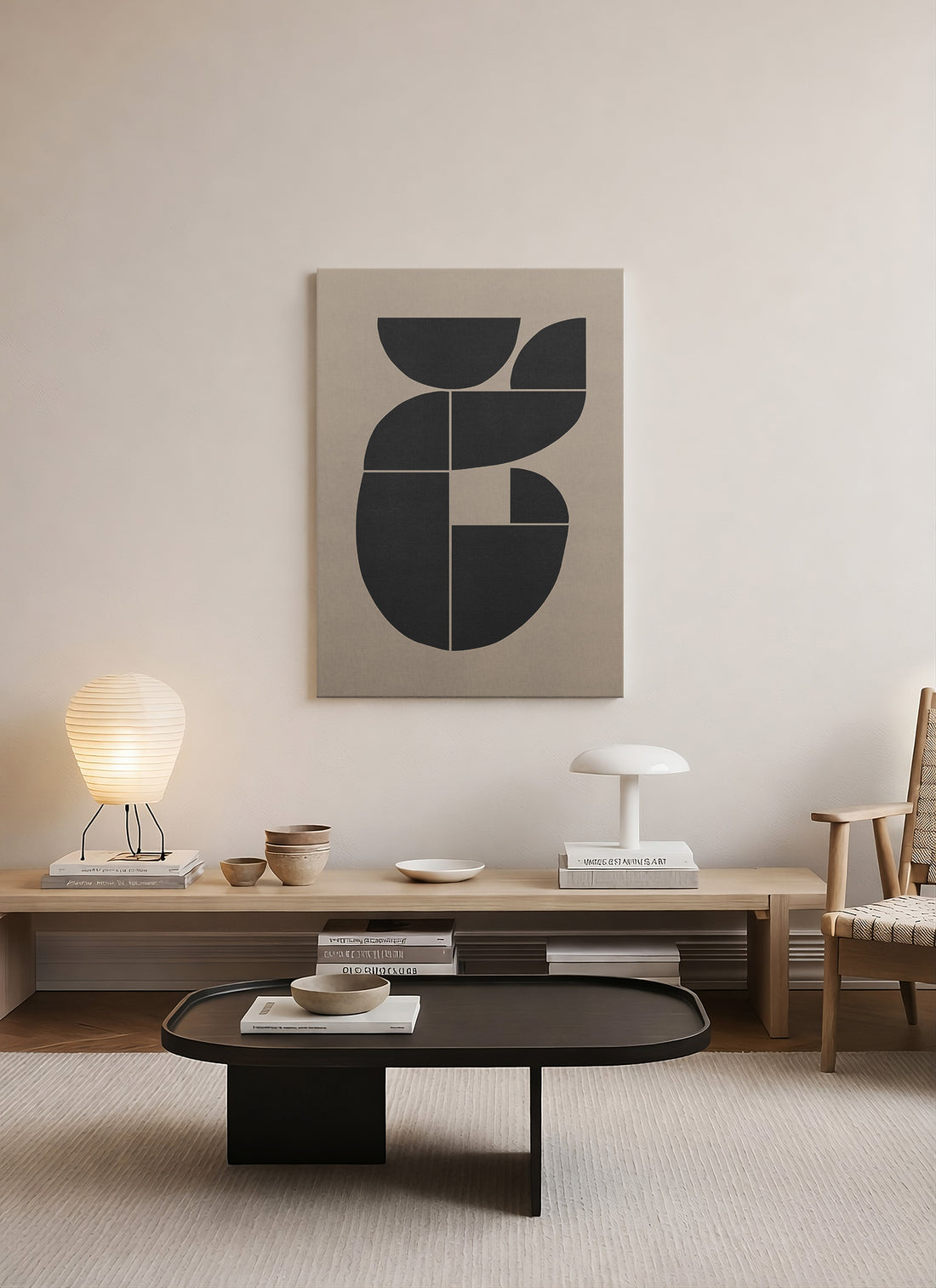 Modüler Denge – Bauhaus Esinli Geometrik Kanvas Tablo