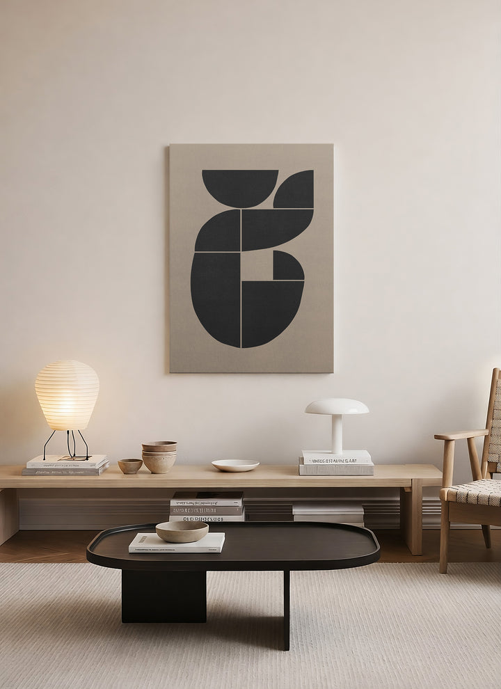 Modüler Denge – Bauhaus Esinli Geometrik Kanvas Tablo