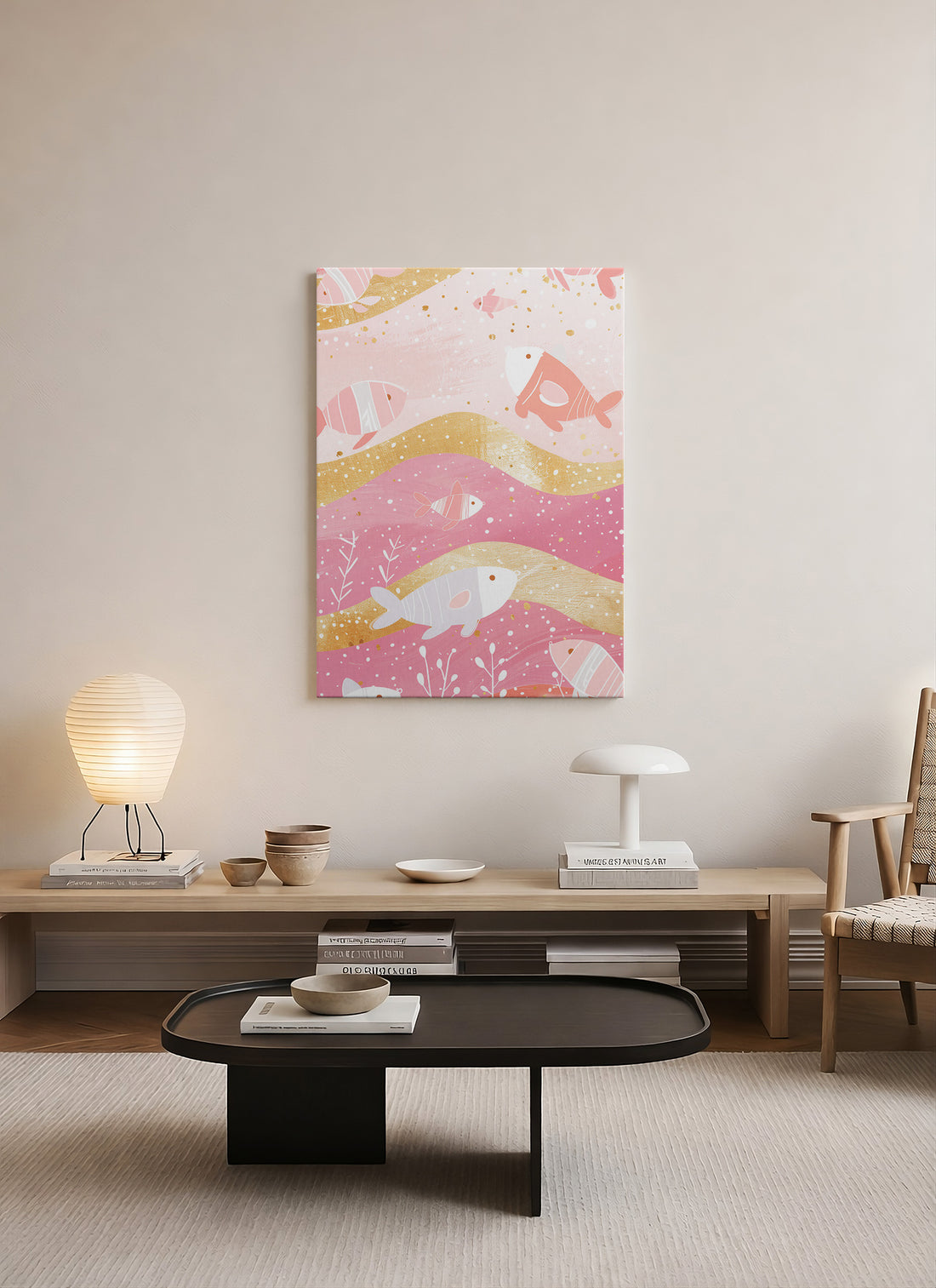 Pastel Balık Desenli Çocuk Odası Kanvas Tablo