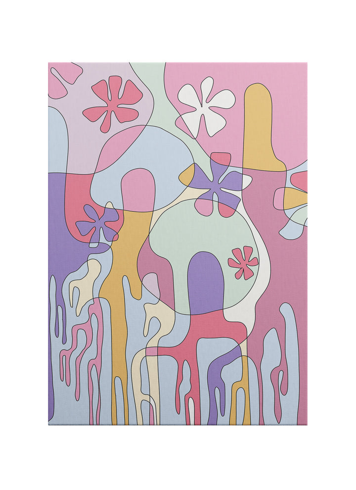 Pastel Bahçe – Modern Soyut Botanik Kanvas Tablo