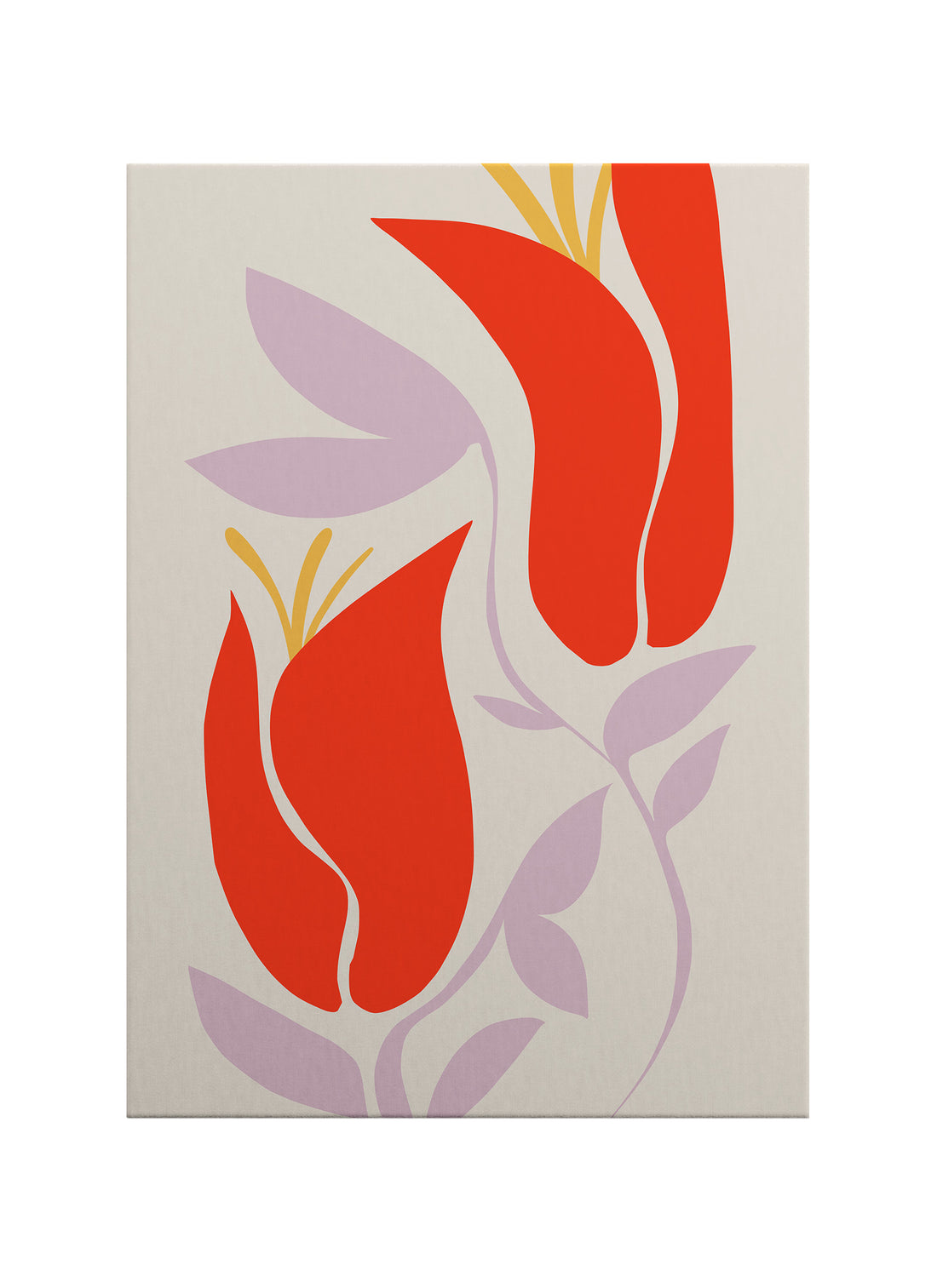 Pastel Lale Formları Kanvas Tablo