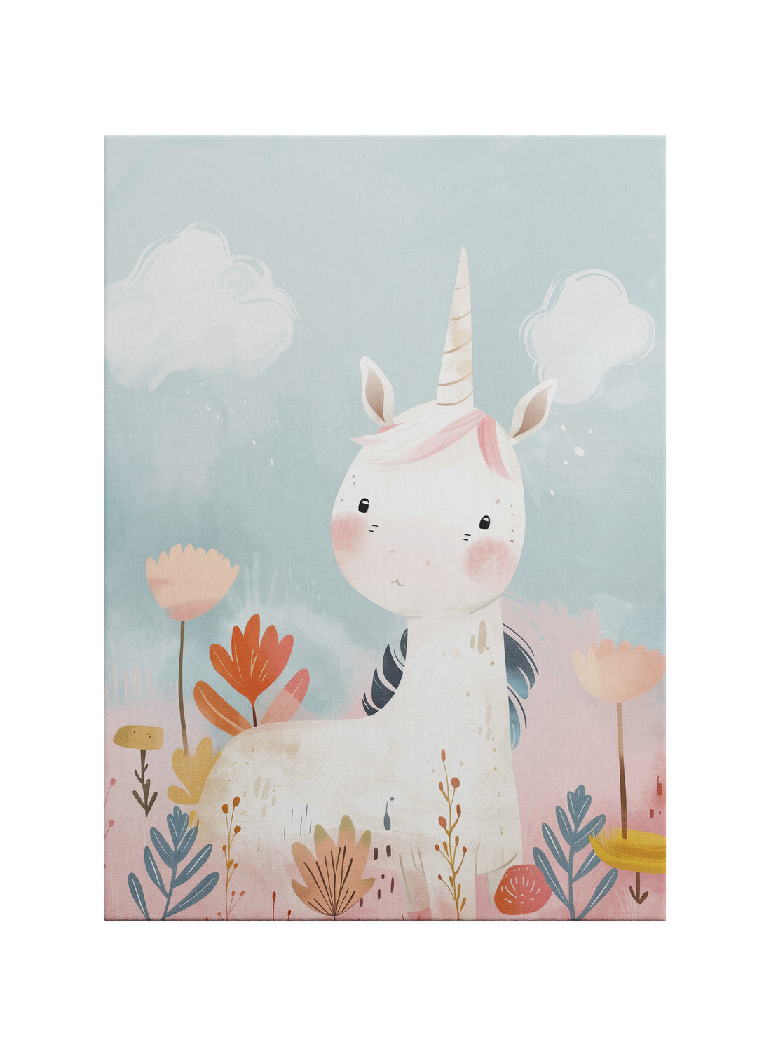 Pastel Unicorn Çocuk Odası Kanvas Tablo