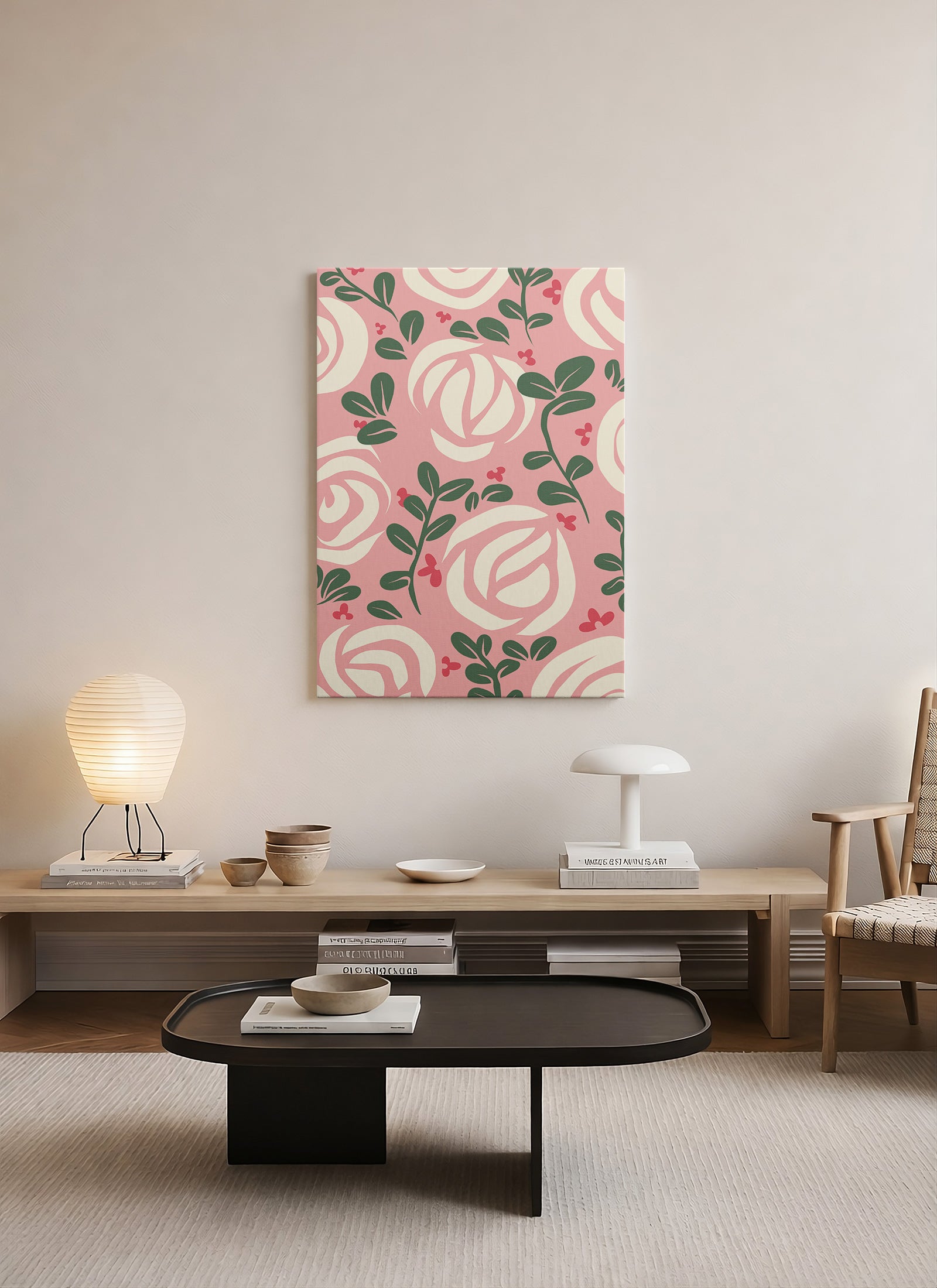 Pembe Bahar – Dekoratif Botanik Kanvas Tablo