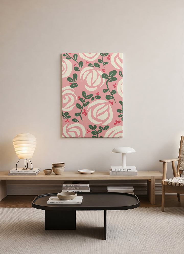 Pembe Bahar – Dekoratif Botanik Kanvas Tablo