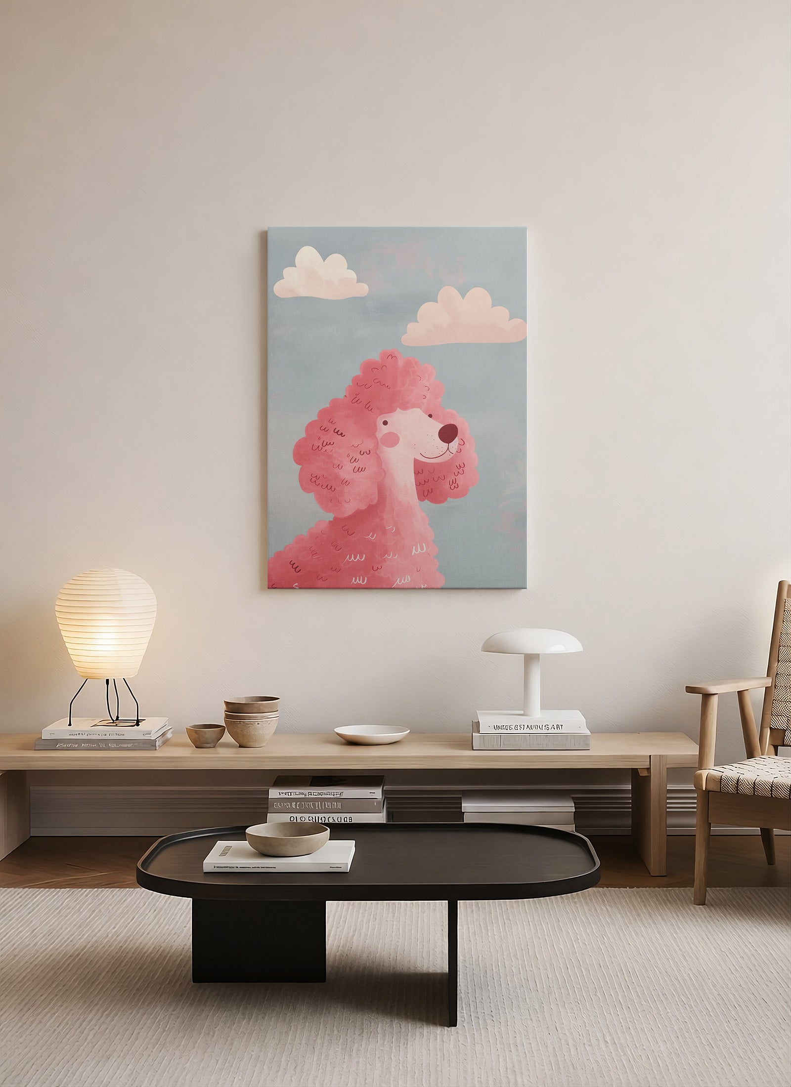 Pembe Kaniş Çocuk Odası Kanvas Tablo