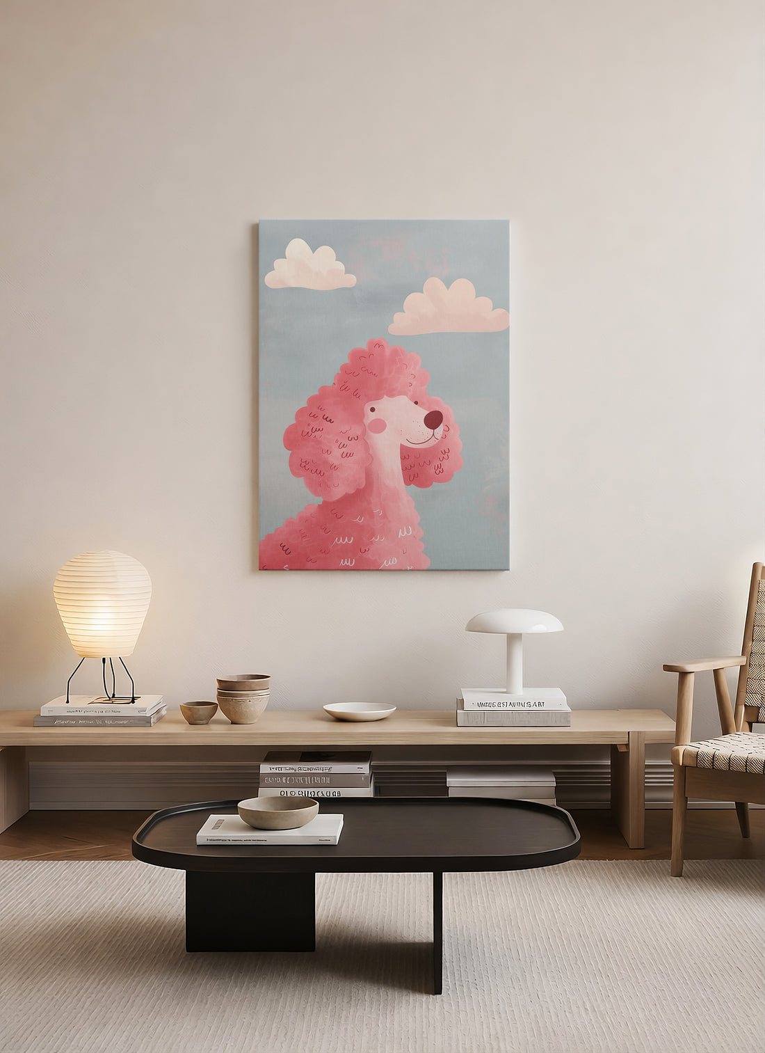 Pembe Kaniş Çocuk Odası Kanvas Tablo