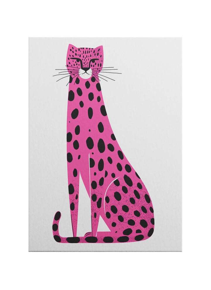 Pembe Pop Art Kedi Kanvas Tablo