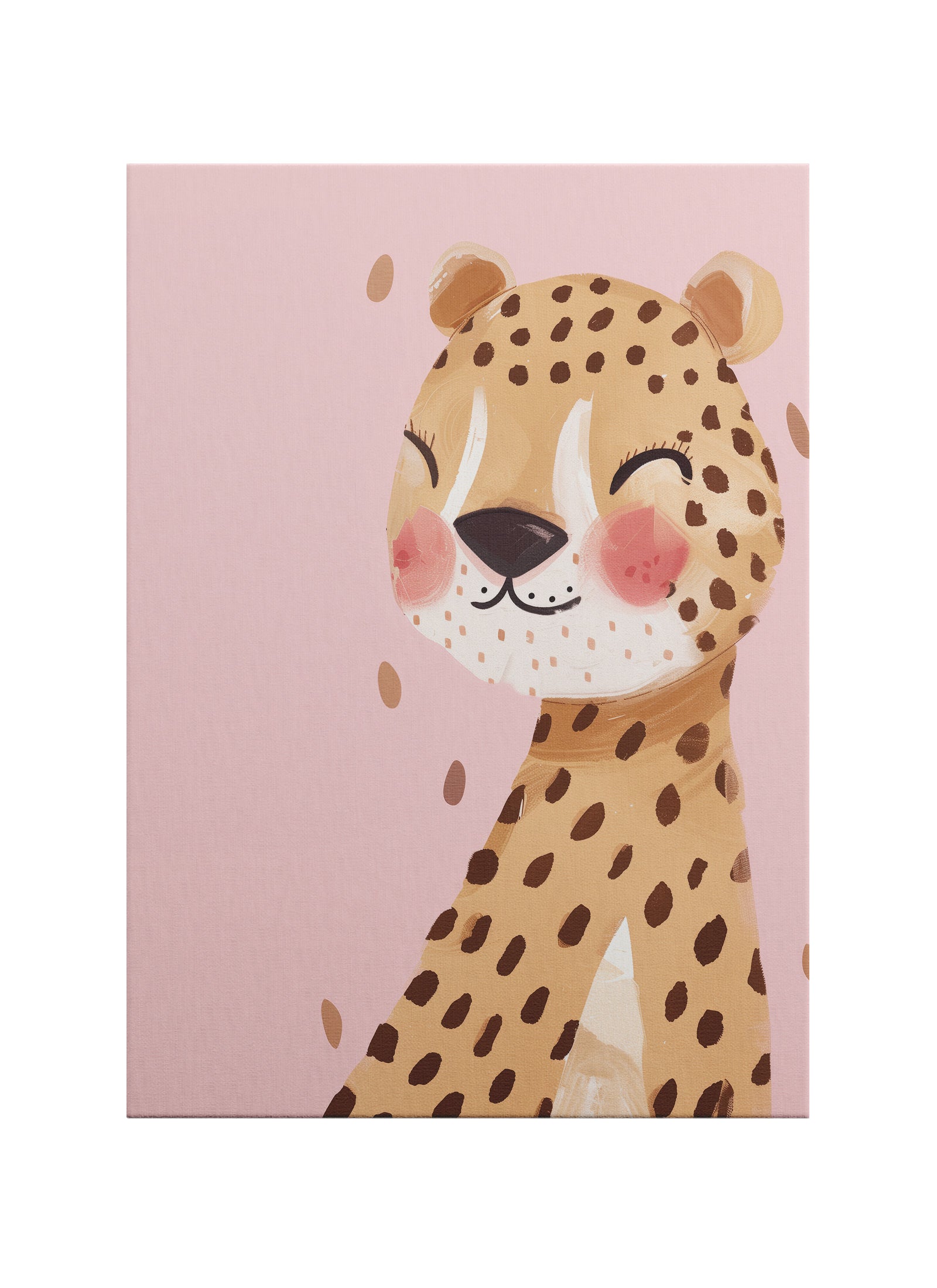 Pembe Yanaklı Leopar – Safari Nursery Kanvas Tablo