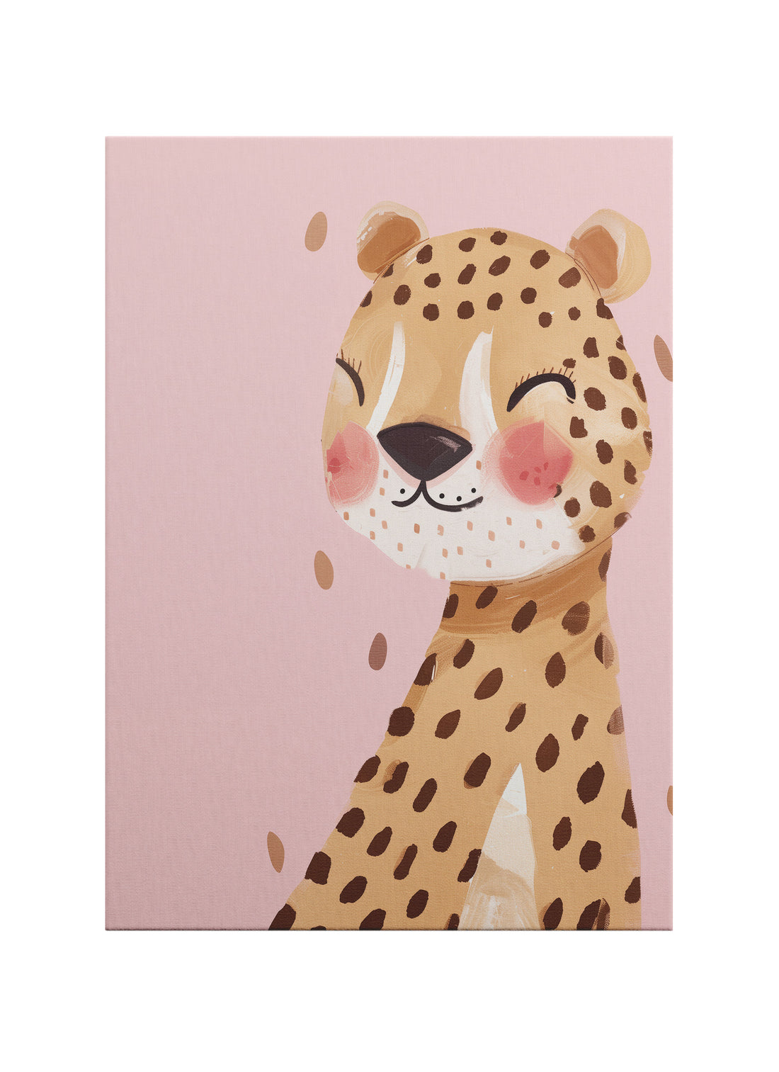 Pembe Yanaklı Leopar – Safari Nursery Kanvas Tablo