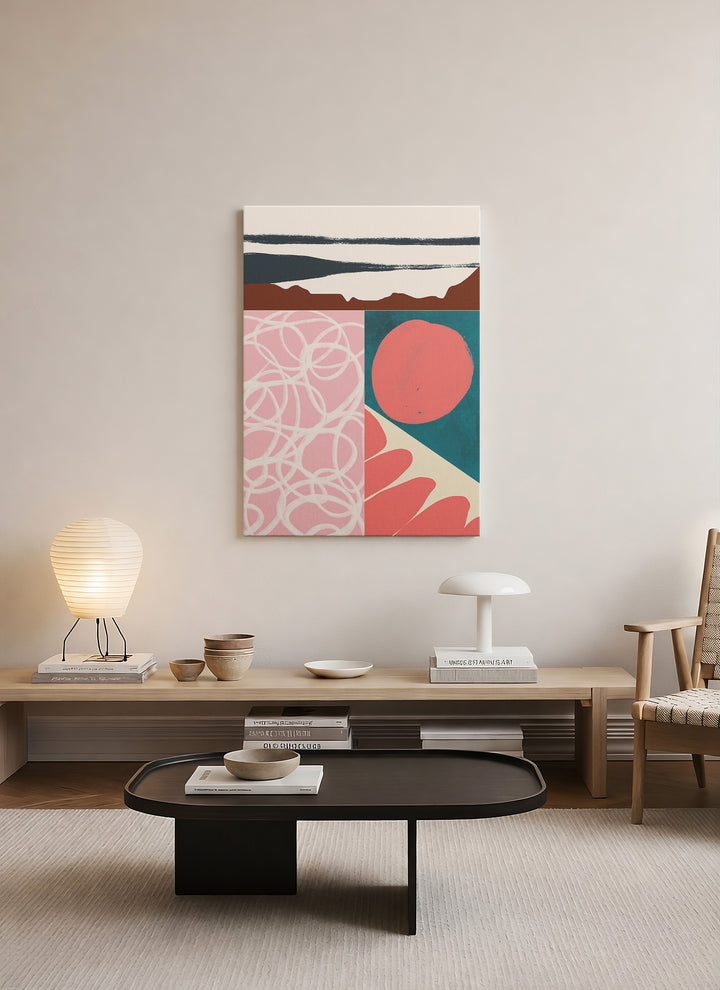 Renk Panelleri ve Soyut Ufuk – Modern Kanvas Tablo