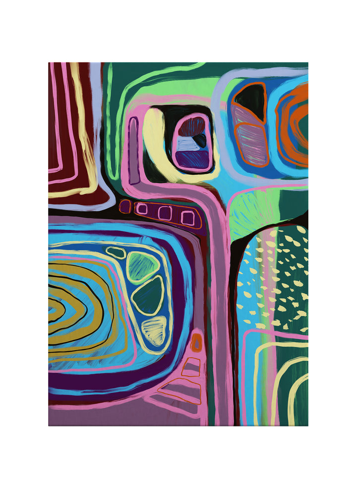 Renk Labirenti – Modern Soyut Pop Art Kanvas Tablo