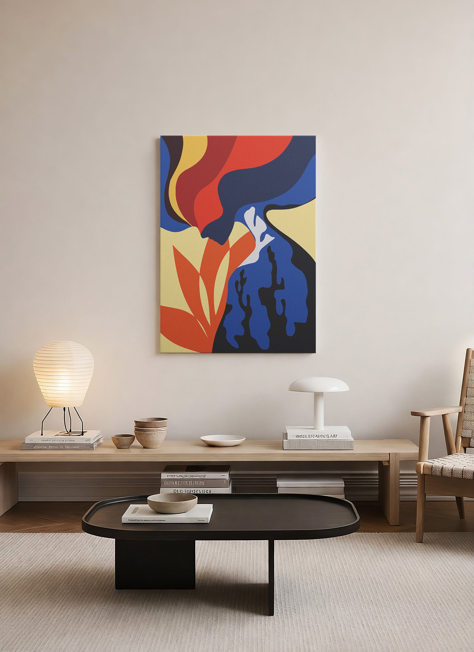 Renklerin Diyaloğu – Bauhaus Esintili Soyut Kanvas Tablo