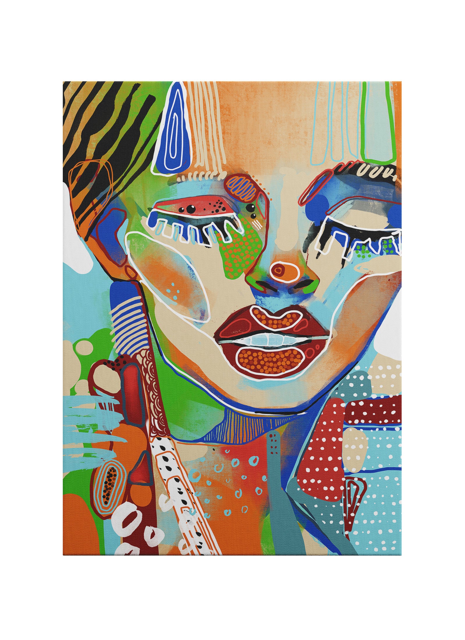 Renklerin Yüzü – Modern Pop Art Portre Kanvas Tablo