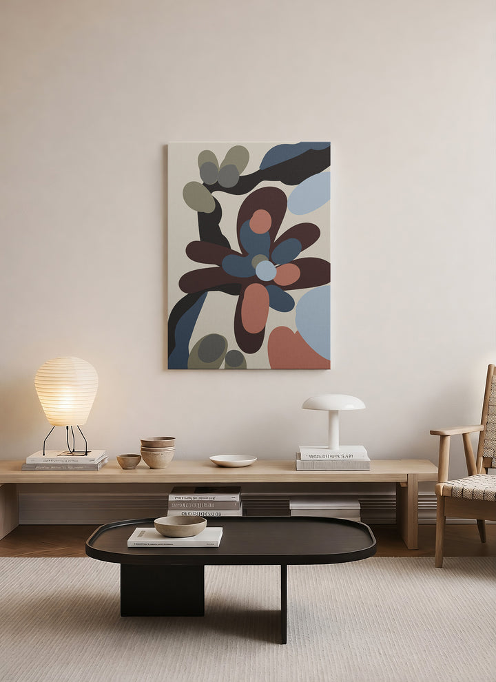 Renkli Çiçek – Modern Soyut Botanik Kanvas Tablo