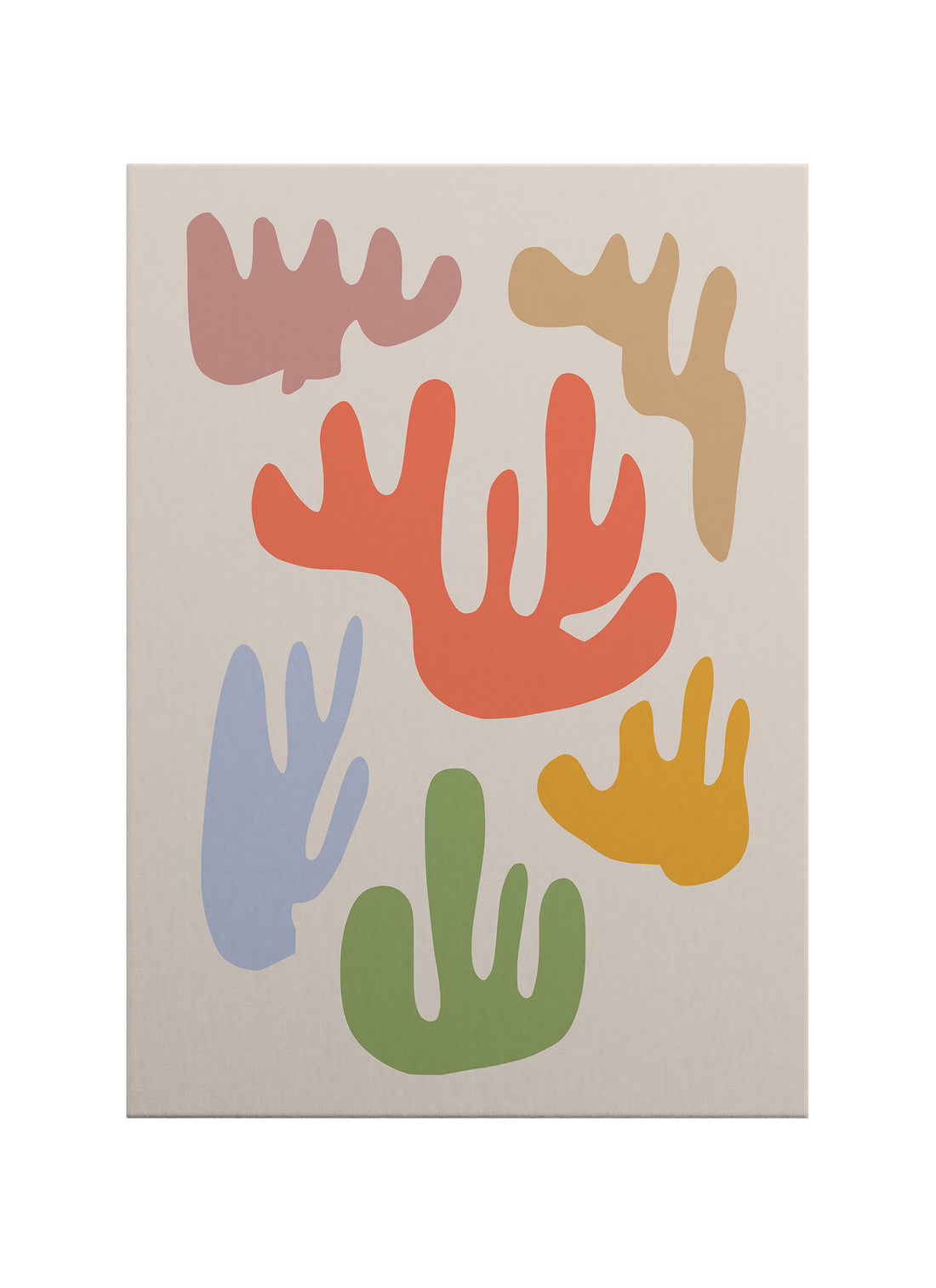 Renkli Organik Formlar Modern Soyut Kanvas Tablo