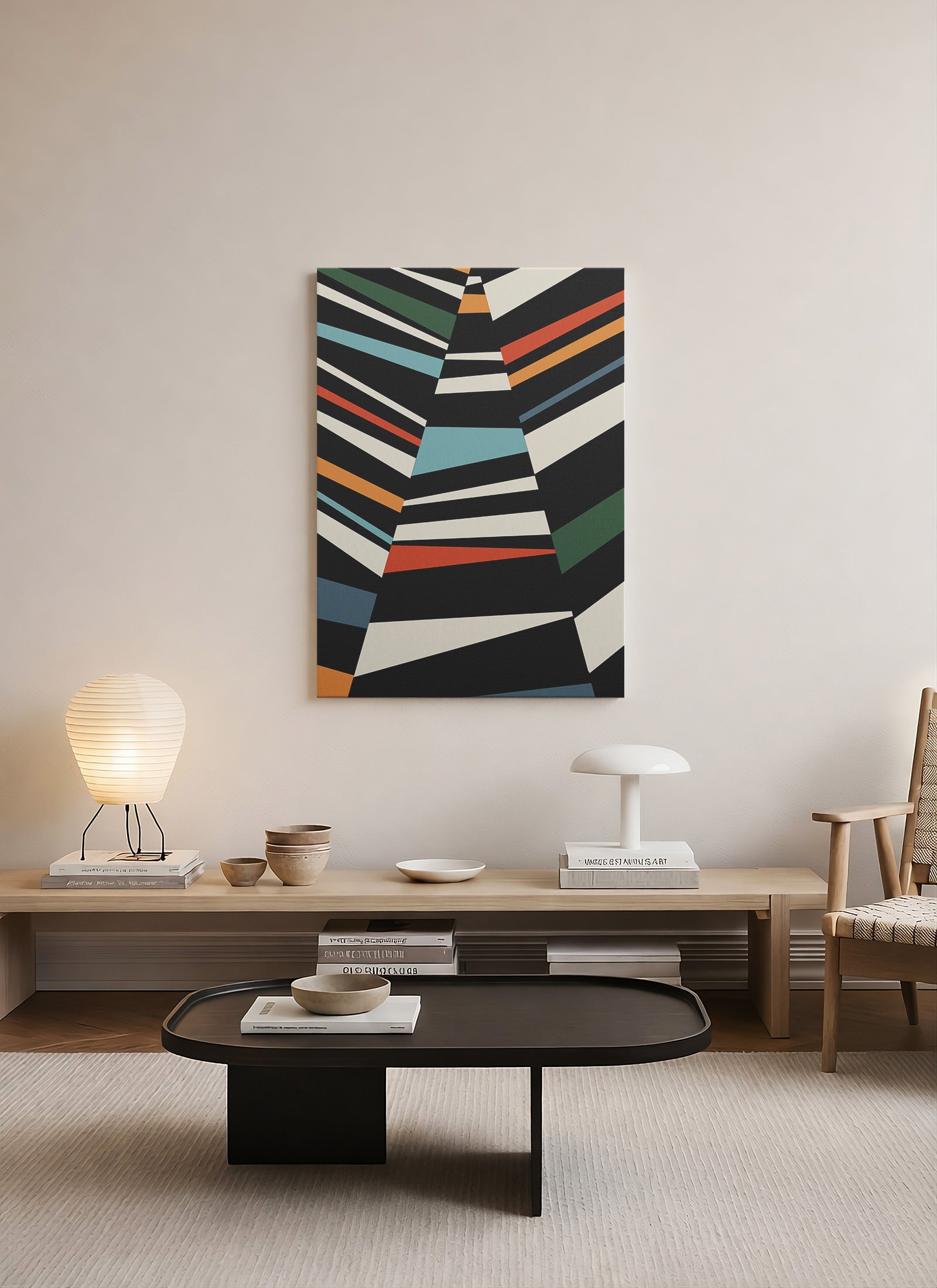 Ritmik Düzlemler – Bauhaus Geometrik Kanvas Tablo