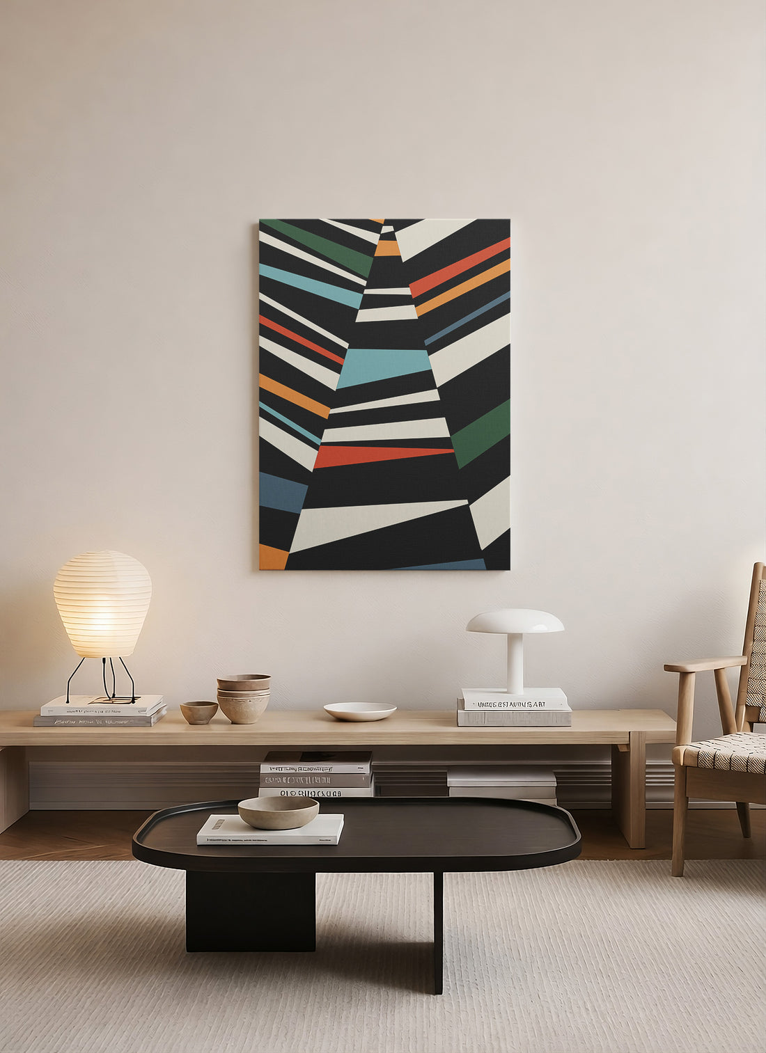 Ritmik Düzlemler – Bauhaus Geometrik Kanvas Tablo