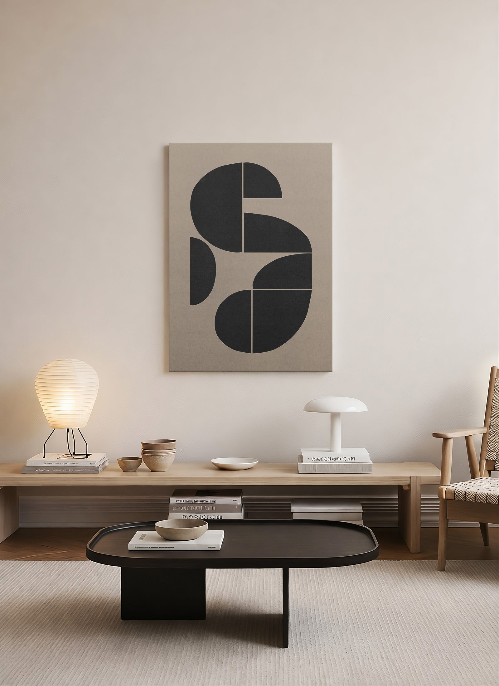 Ritmik Formlar – Bauhaus Stil Geometrik Kanvas Tablo