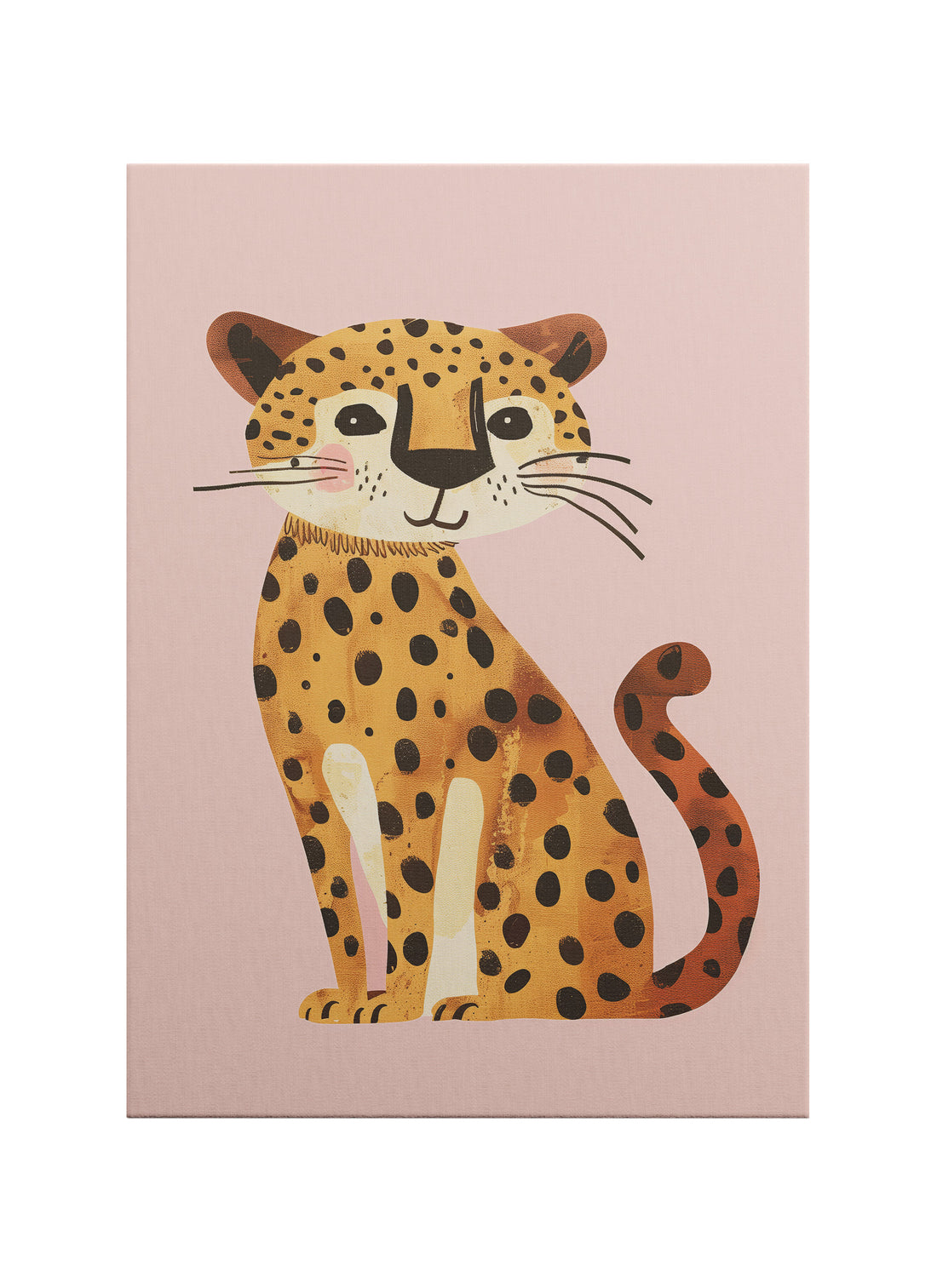 Safari Leopar Kanvas Tablo – Minimalist Çocuk Odası Duvar Dekoru
