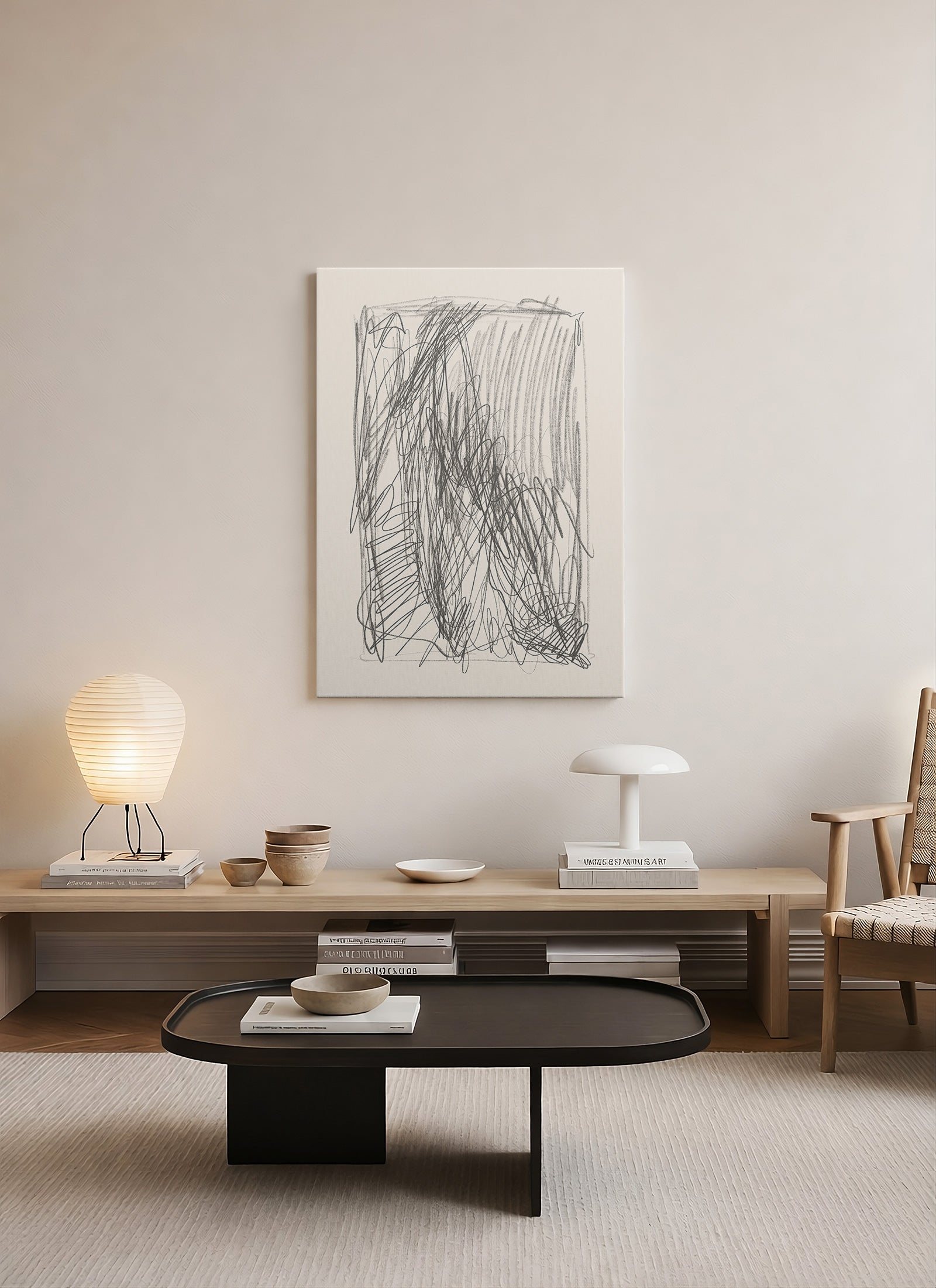 Serbest Çizimler – Minimal Soyut Kanvas Tablo