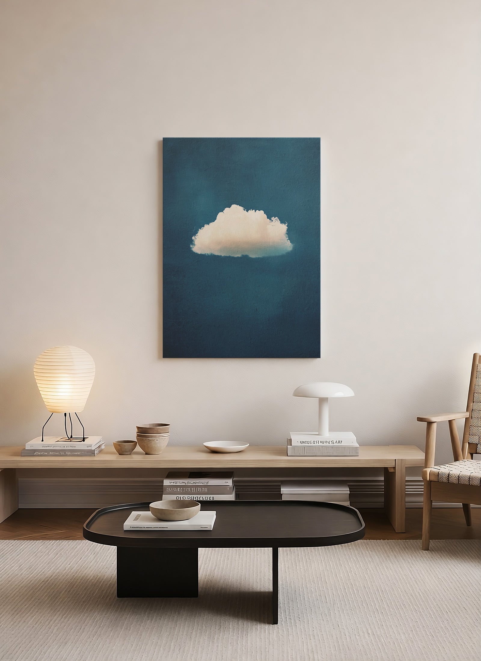 Sessiz Bulut – Minimalist Soyut Kanvas Tablo