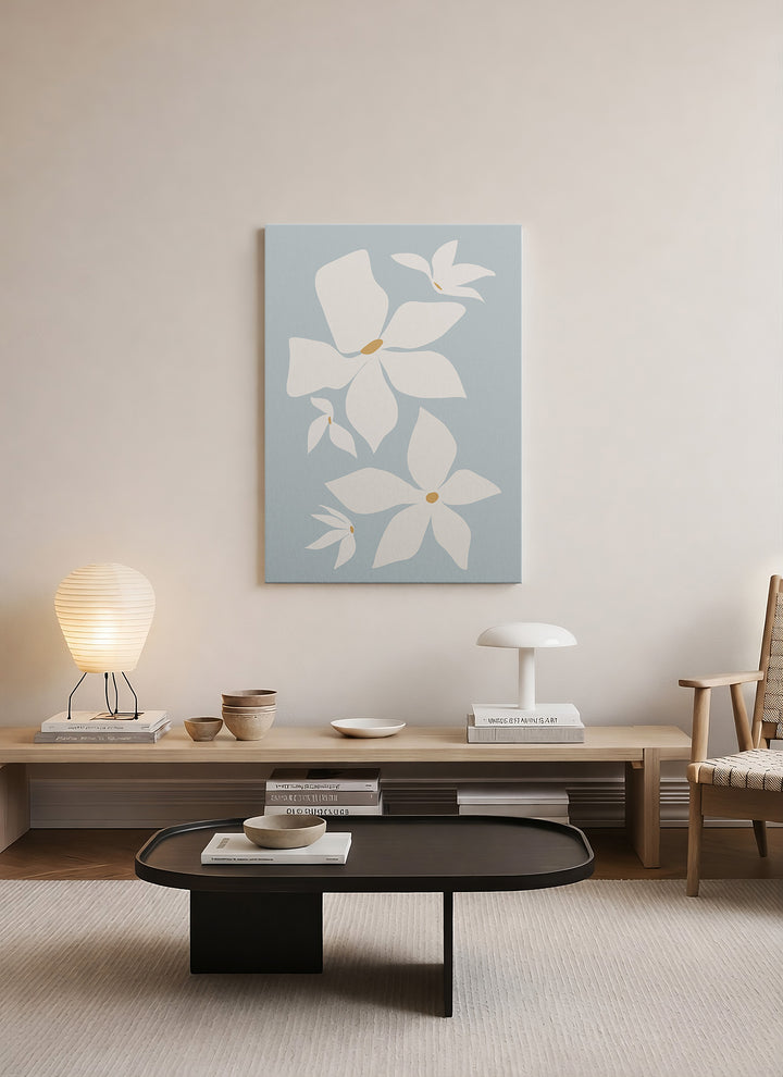 Sessiz Çiçekler – Minimalist Botanik Kanvas Tablo