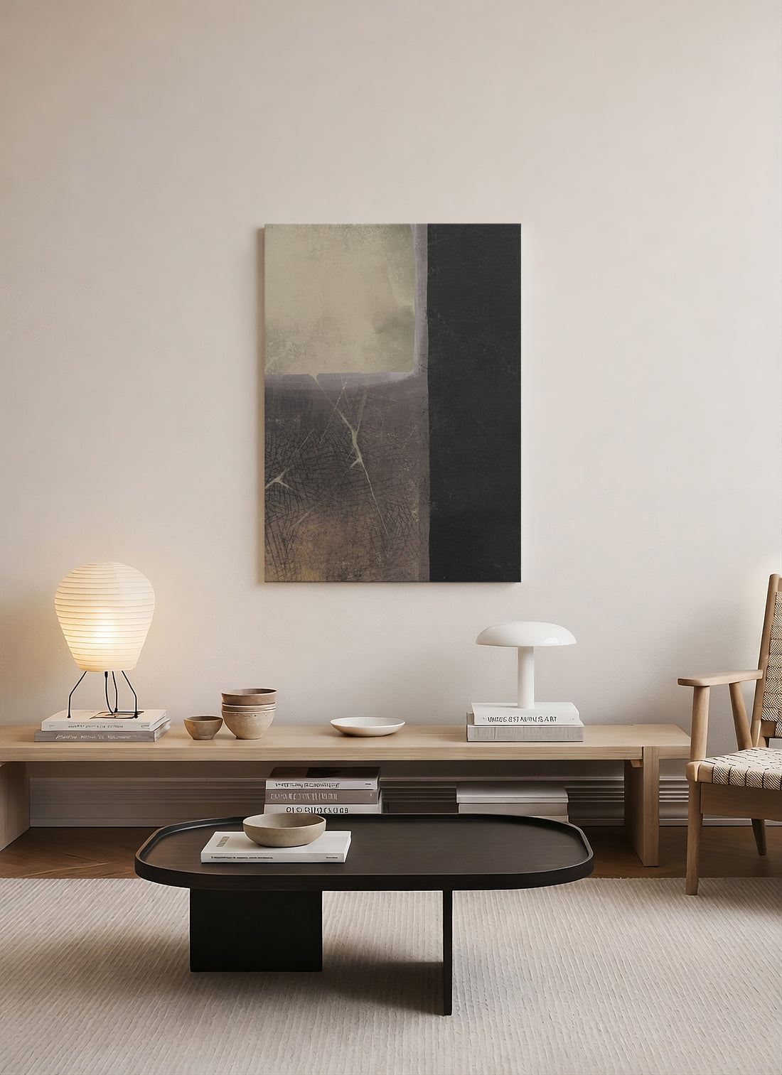 Sessiz Denge – Minimalist Soyut Geometrik Kanvas Tablo
