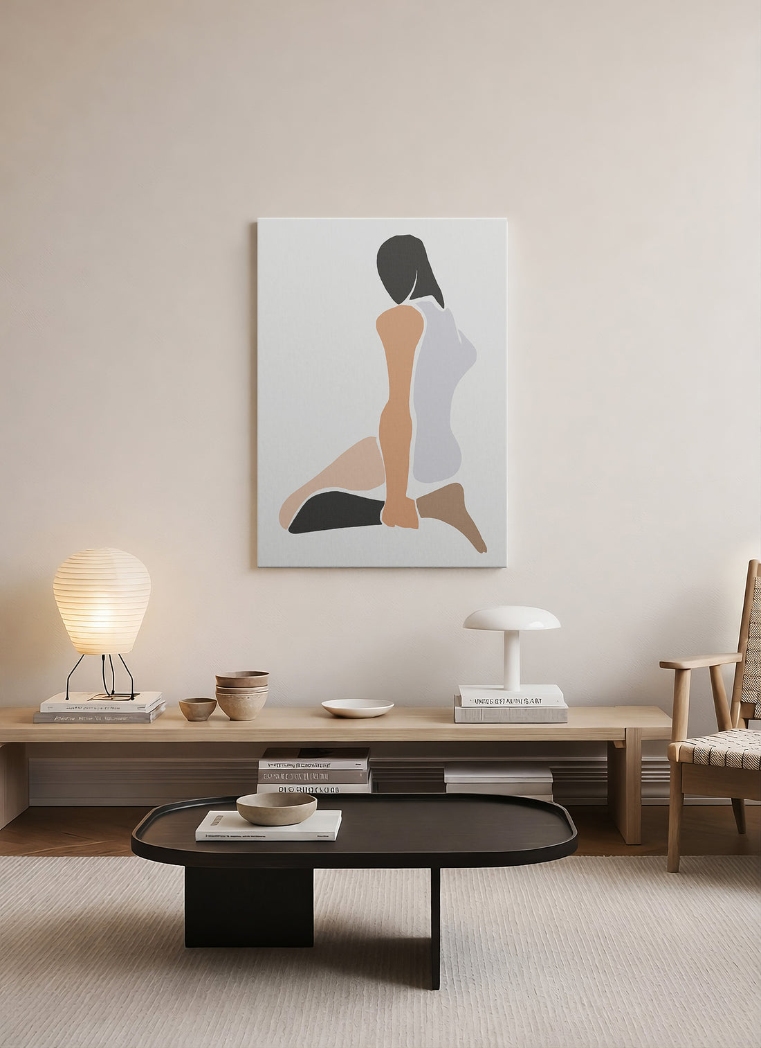 Sessiz Duruş – Minimalist Figüratif Kanvas Tablo