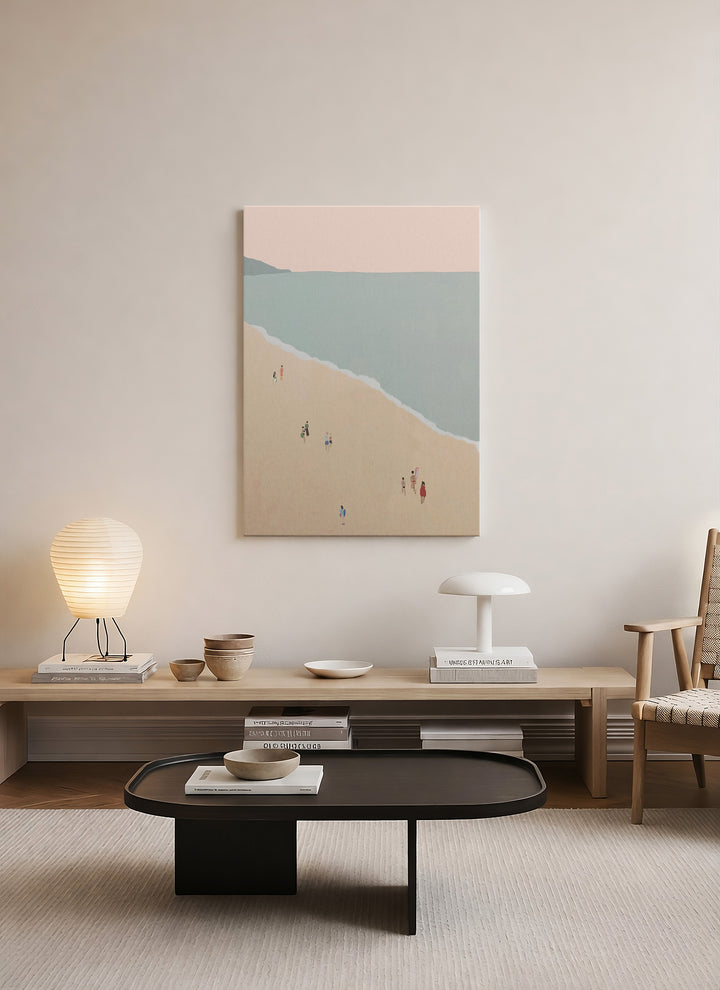 Sessiz Kıyı – Minimal Sahil Kanvas Tablo