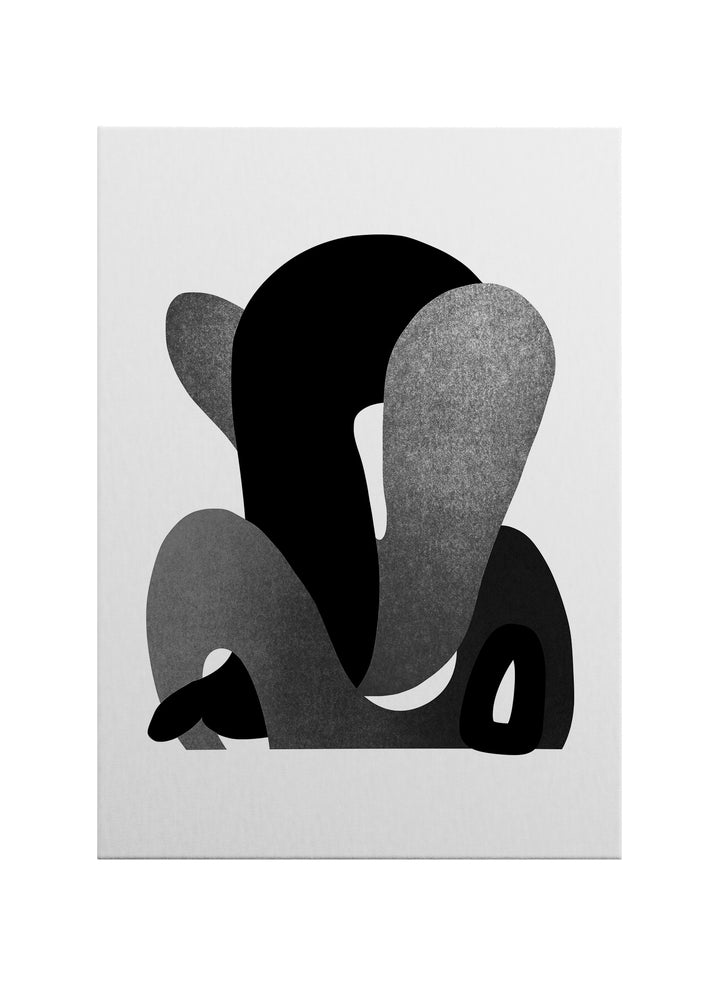 Sessiz Formlar – Siyah Beyaz Minimalist Kanvas Tablo