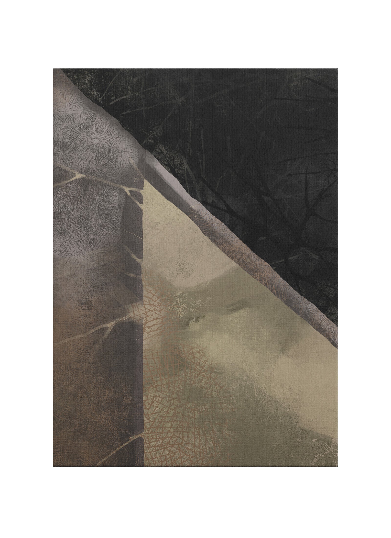Sessiz Yüzeyler – Toprak Tonlu Abstract Minimal Kanvas Tablo