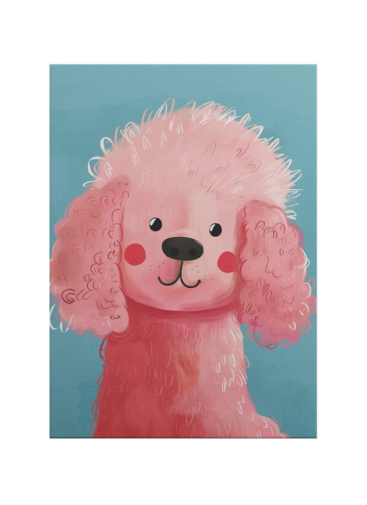 Sevimli Pembe Pudel Kanvas Tablo