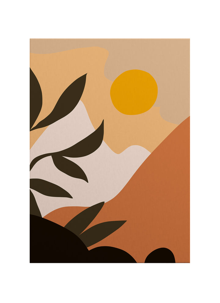 Sıcak Ufuk – Minimalist Soyut Manzara Kanvas Tablo