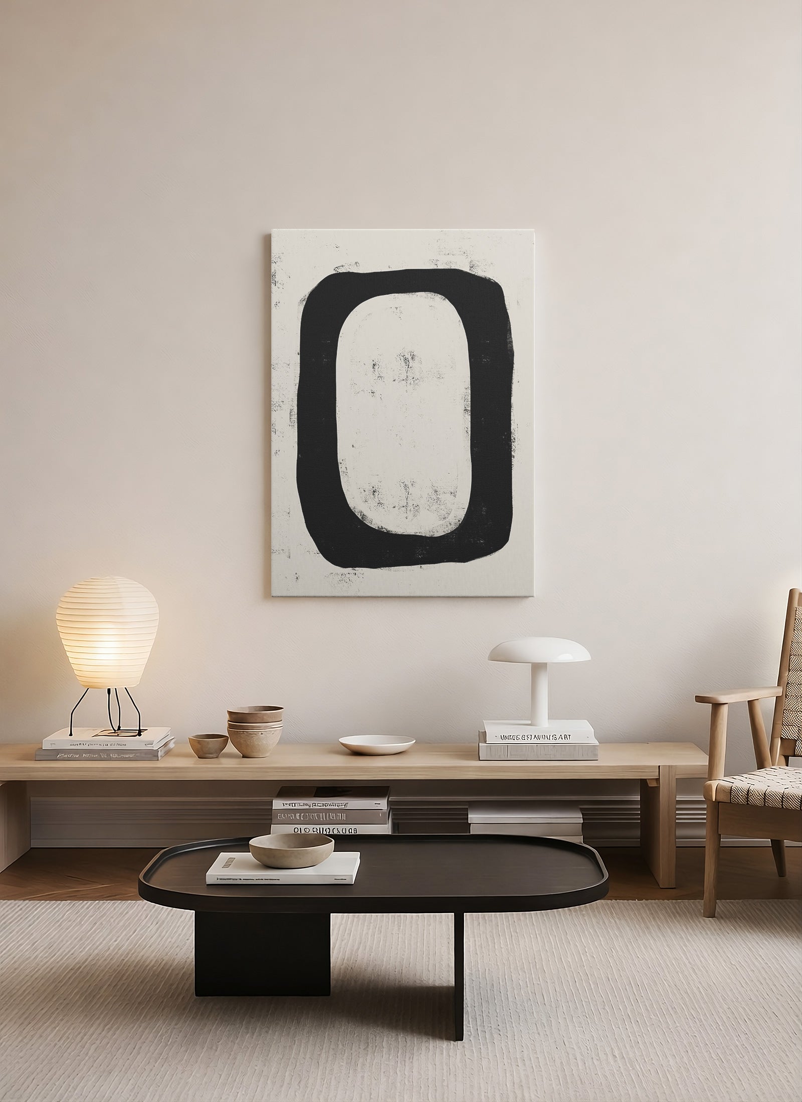 Siyah Çerçeve – Grafik Minimalist Kanvas Tablo