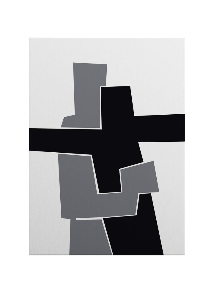 Siyah Beyaz Geometrik Soyut Kanvas Tablo