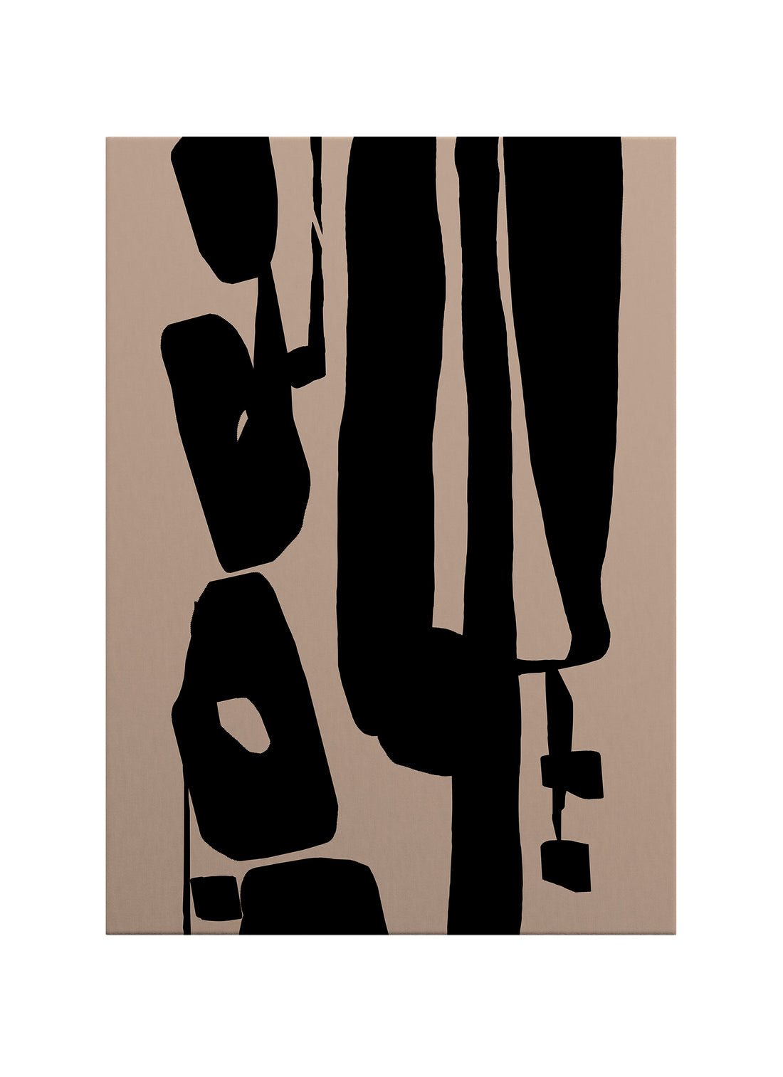 Siyah Organik Form Soyut Kanvas Tablo