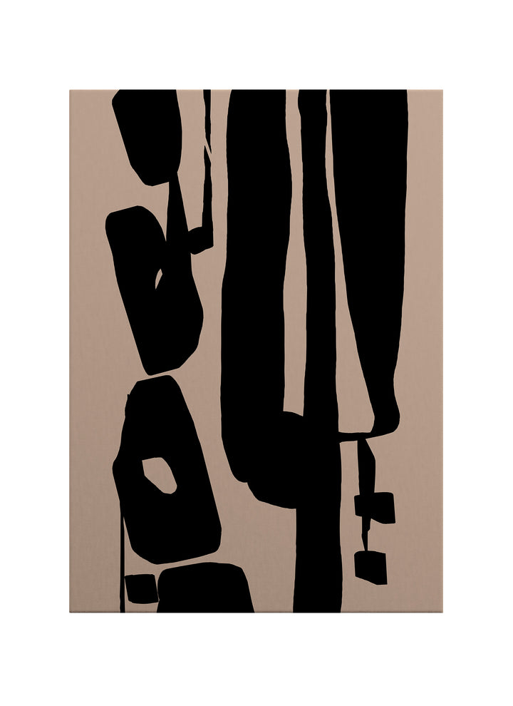 Siyah Organik Form Soyut Kanvas Tablo