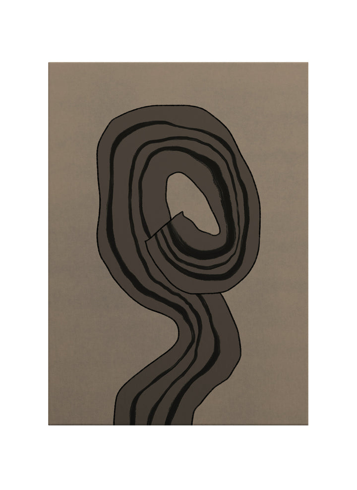 Sonsuz Akış Siyah Soyut Kanvas Tablo