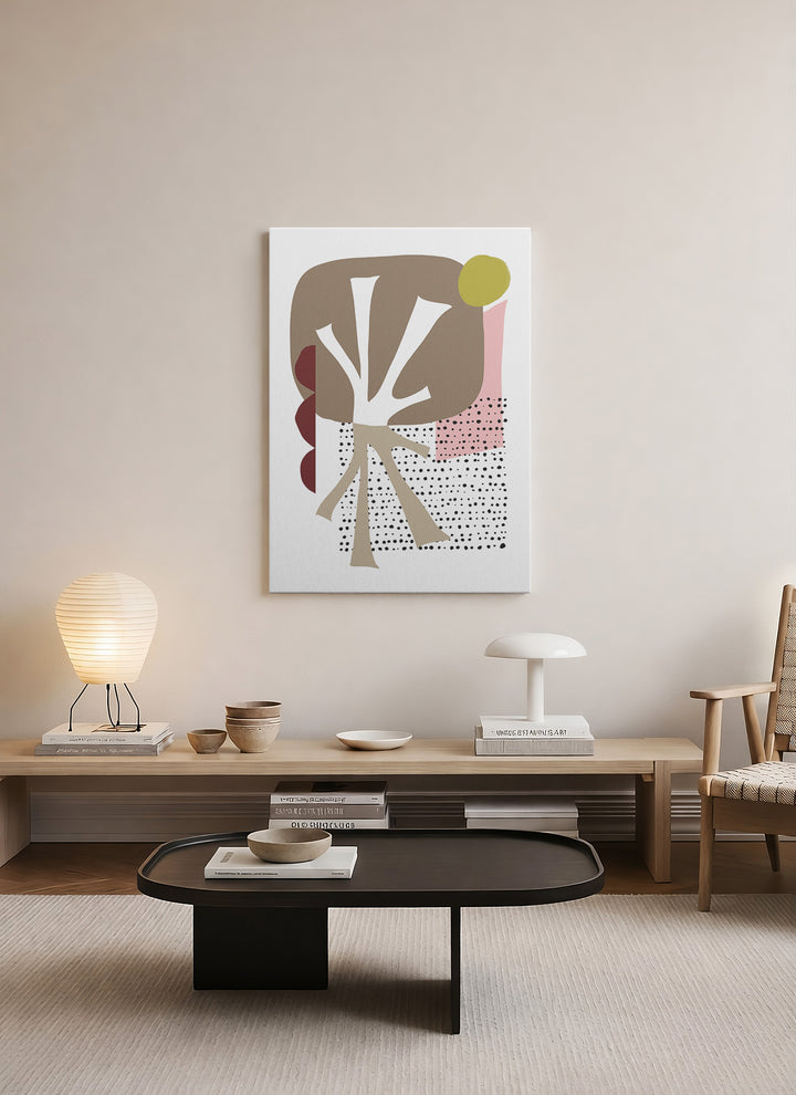 Soyut Botanik Ağaç – Minimalist Modern Kanvas Tablo
