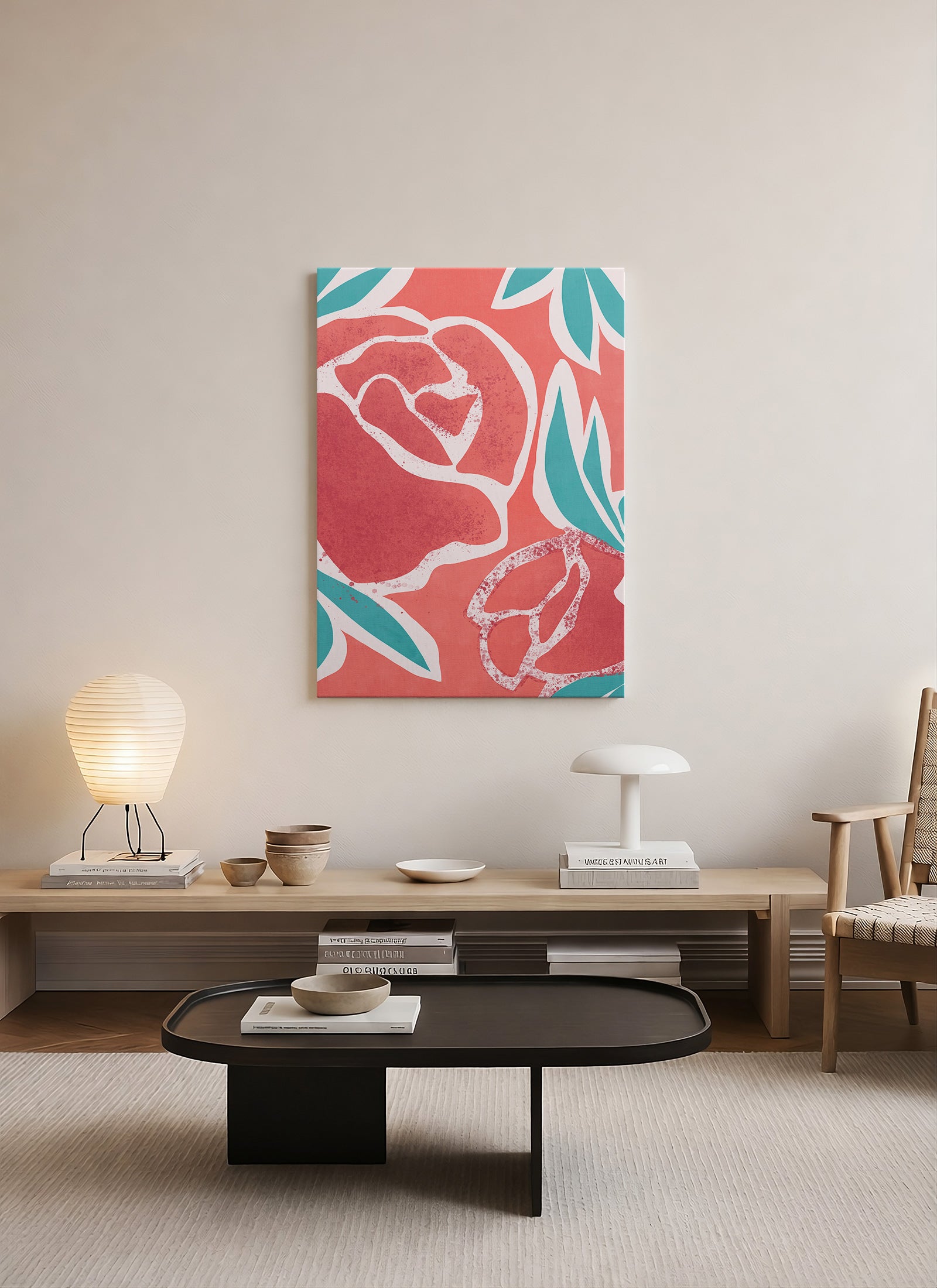 Soyut Çiçekler – Modern Botanik Kanvas Tablo | Abstract & Renkli