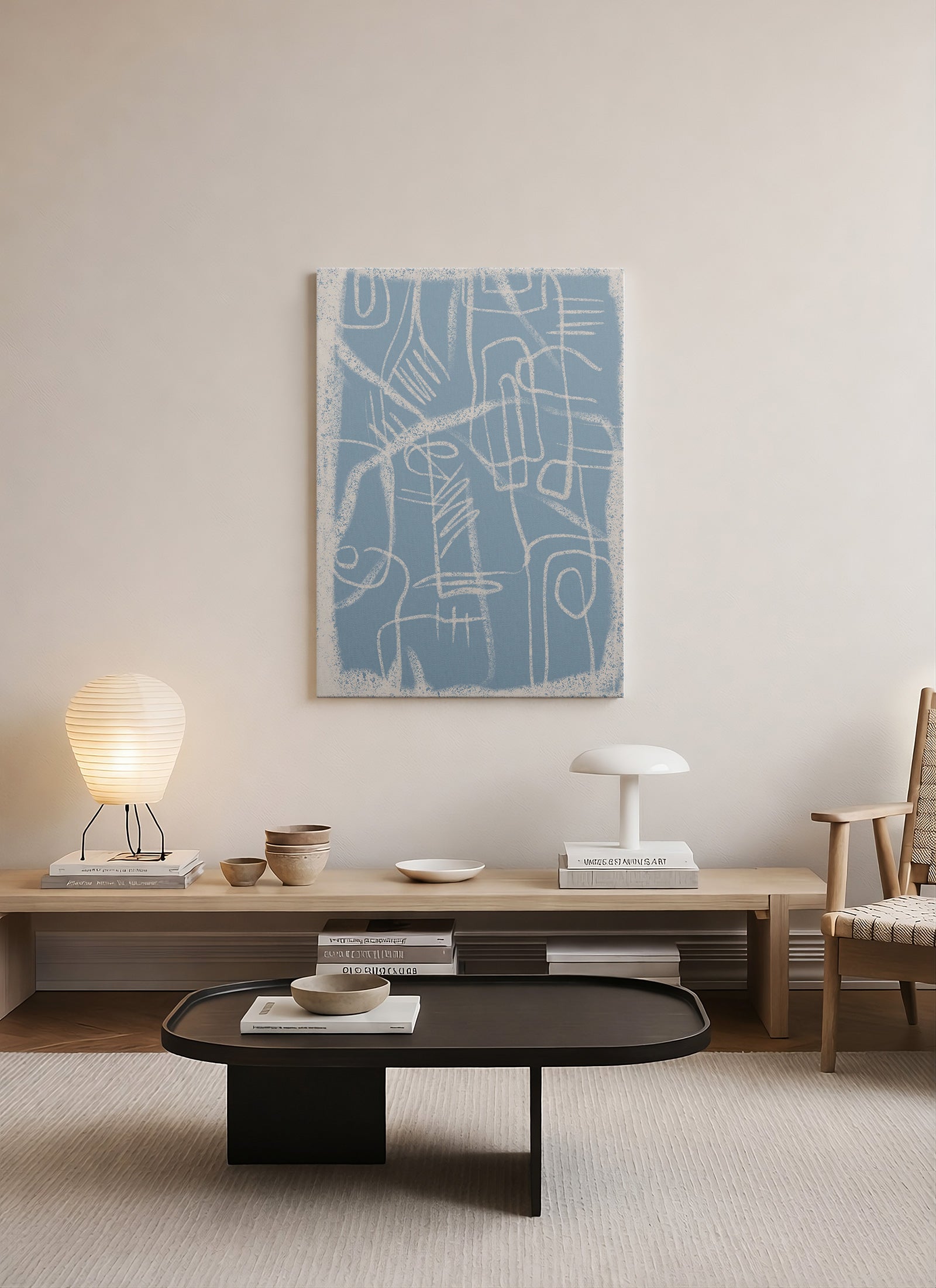 Soyut Çizgi Sanatı Kanvas Tablo | Modern Minimalist