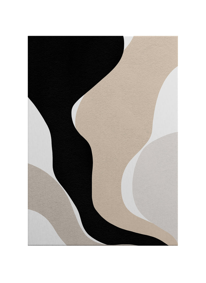 Soyut Akış Formlu Geometrik Kanvas Tablo